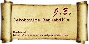 Jakobovics Barnabás névjegykártya